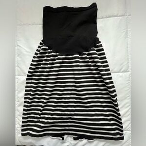 Motherhood Black and White Striped Maternity Skirt. Size M